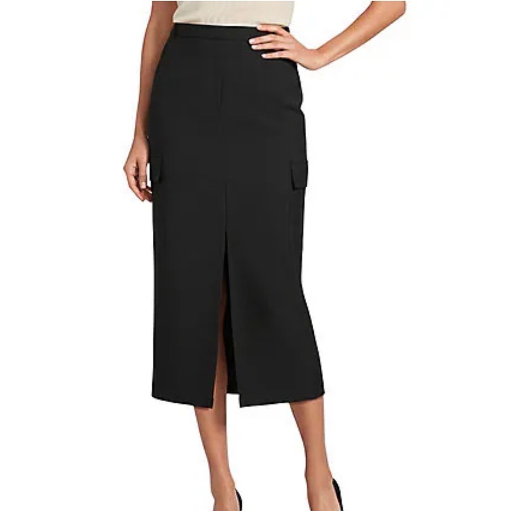 Antonio Melani Loro Piana Super 130s Wool Pencil Skirt Black Size 10